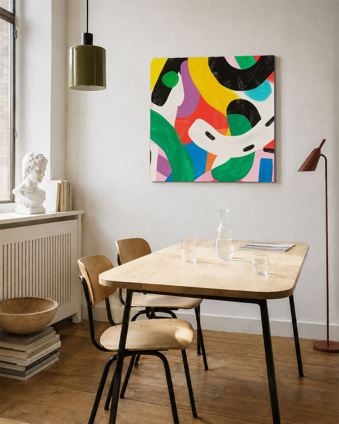 Dynamische kleurencompositie Kunstwerk