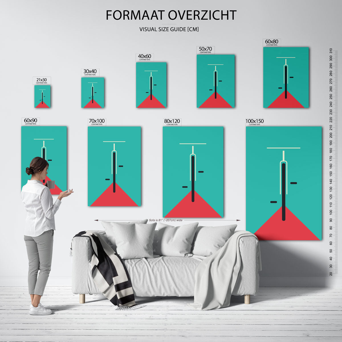 Lijnen en kleurvlakken Poster