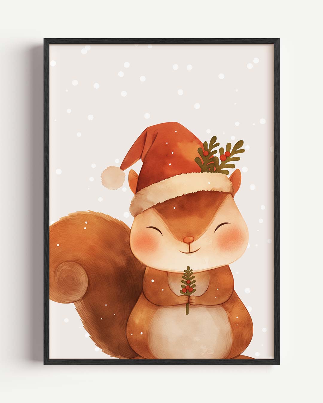Kerst Eekhoorn Poster-WallArtistic