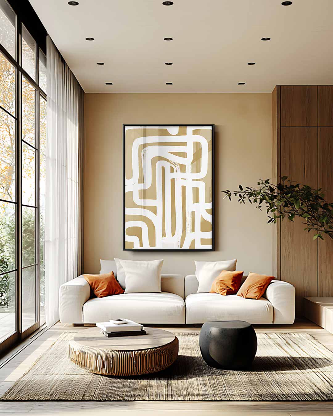 Abstracte Labyrint Verkenning Kunstwerk-canvas-dibond-plexiglas-wanddecoratie-WallArtistic