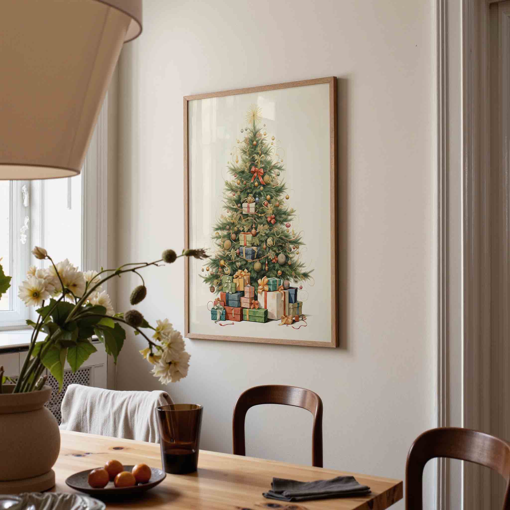 Kerstboom met cadeaus Poster