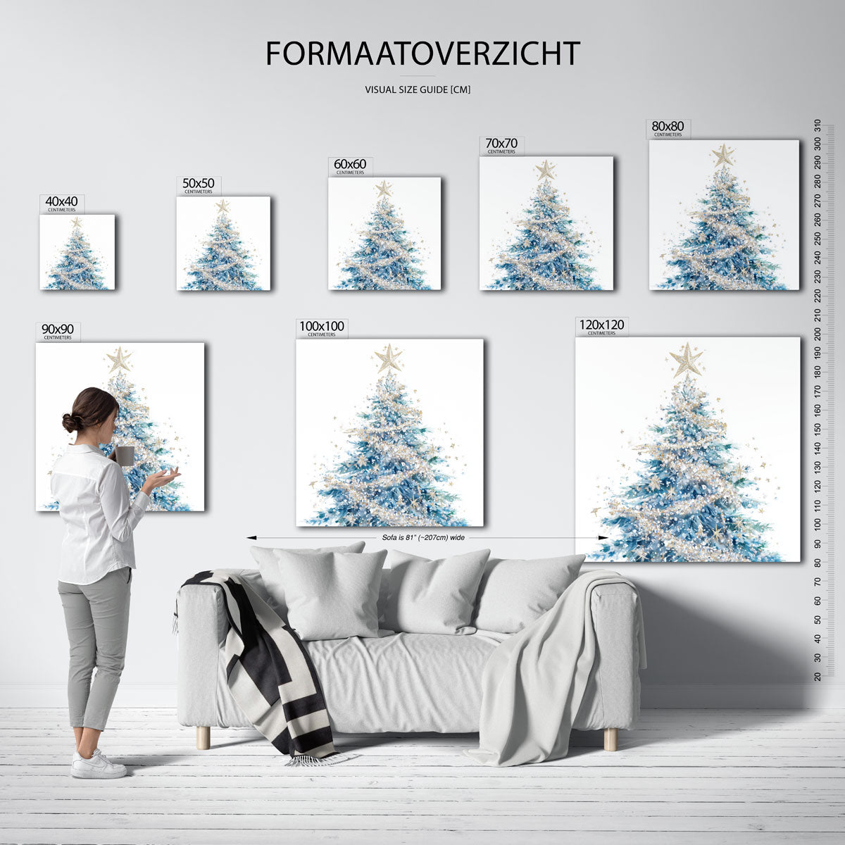 Kerstboom met ster Poster