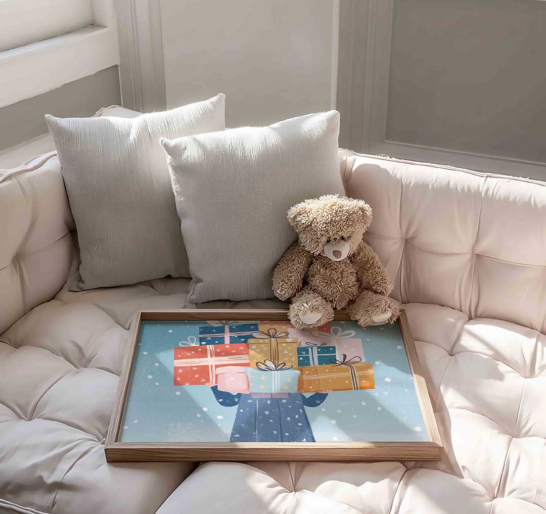 Cadeaus en sneeuw Poster