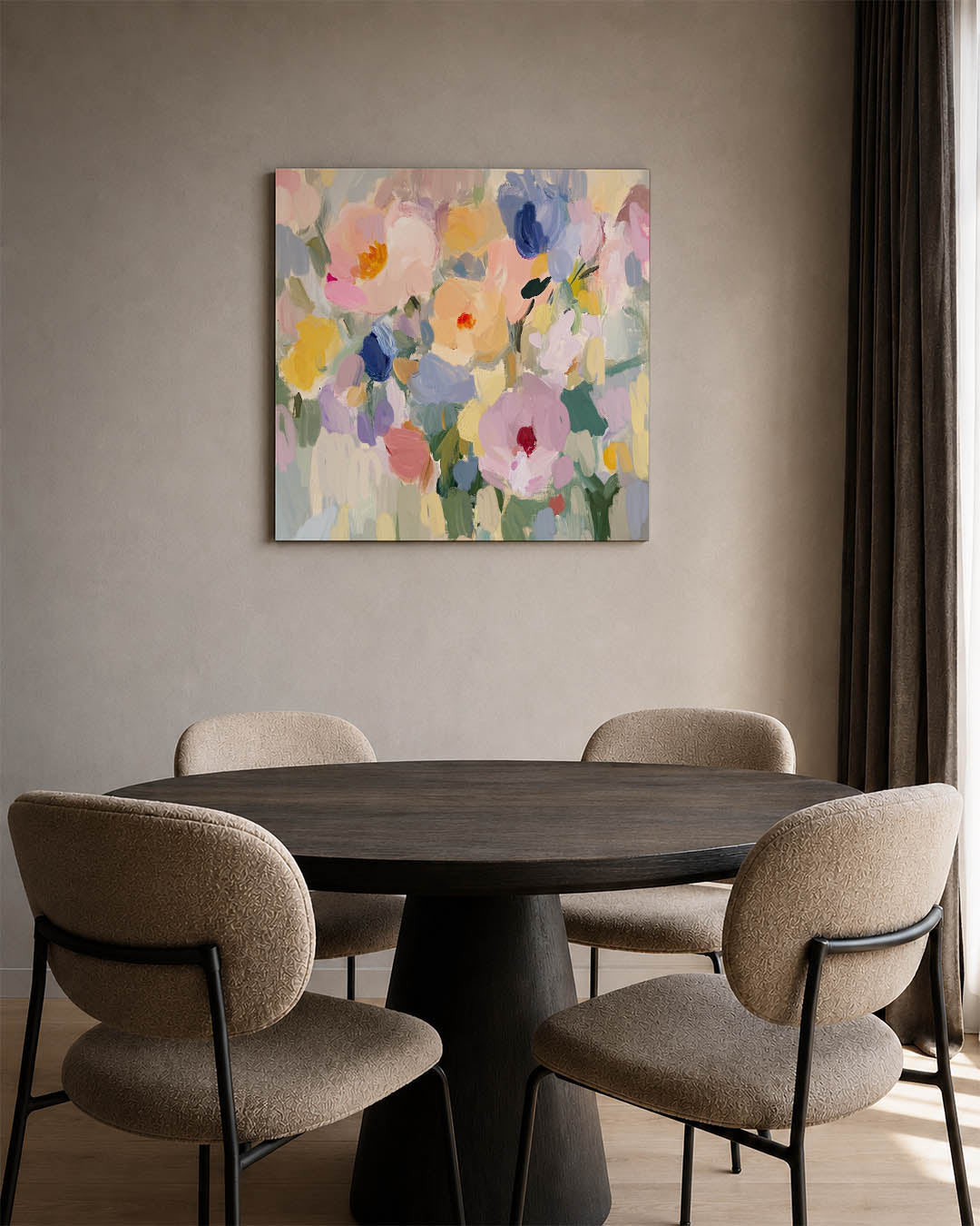 Kleurrijke bloemenvormen Kunstwerk