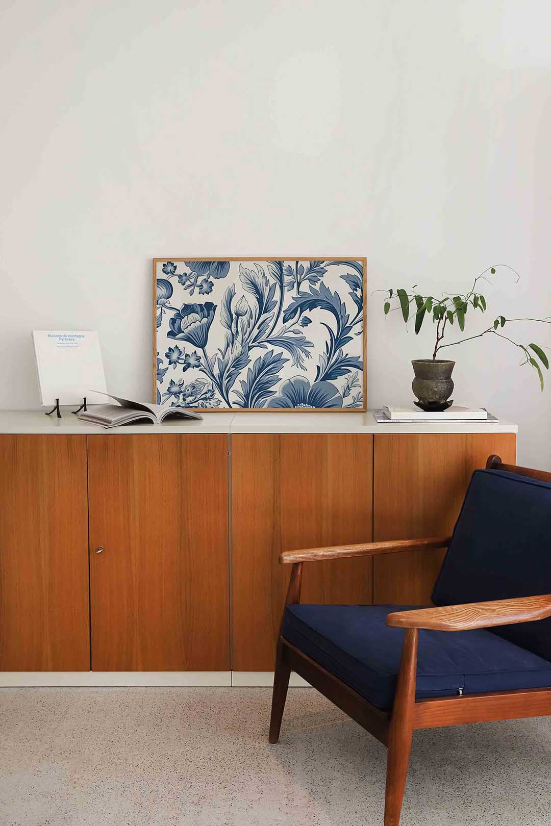 Blauwe bloemen Poster