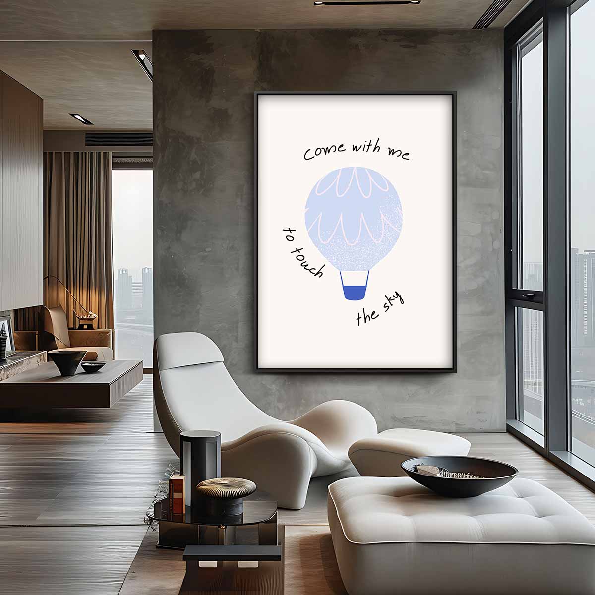 Dromen in Luchtballon Kunstwerk-canvas-dibond-plexiglas-wanddecoratie-WallArtistic