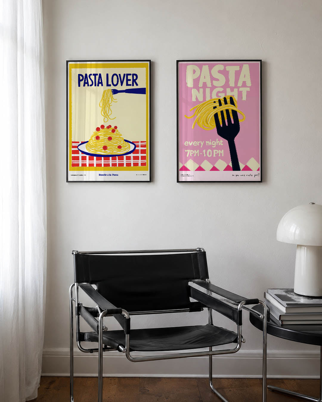 Pasta illustratie Posterset