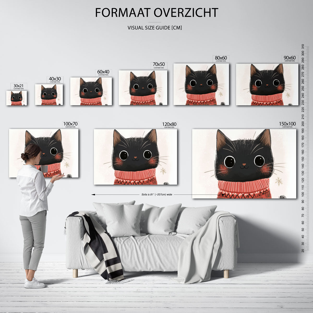 Kat met trui Poster