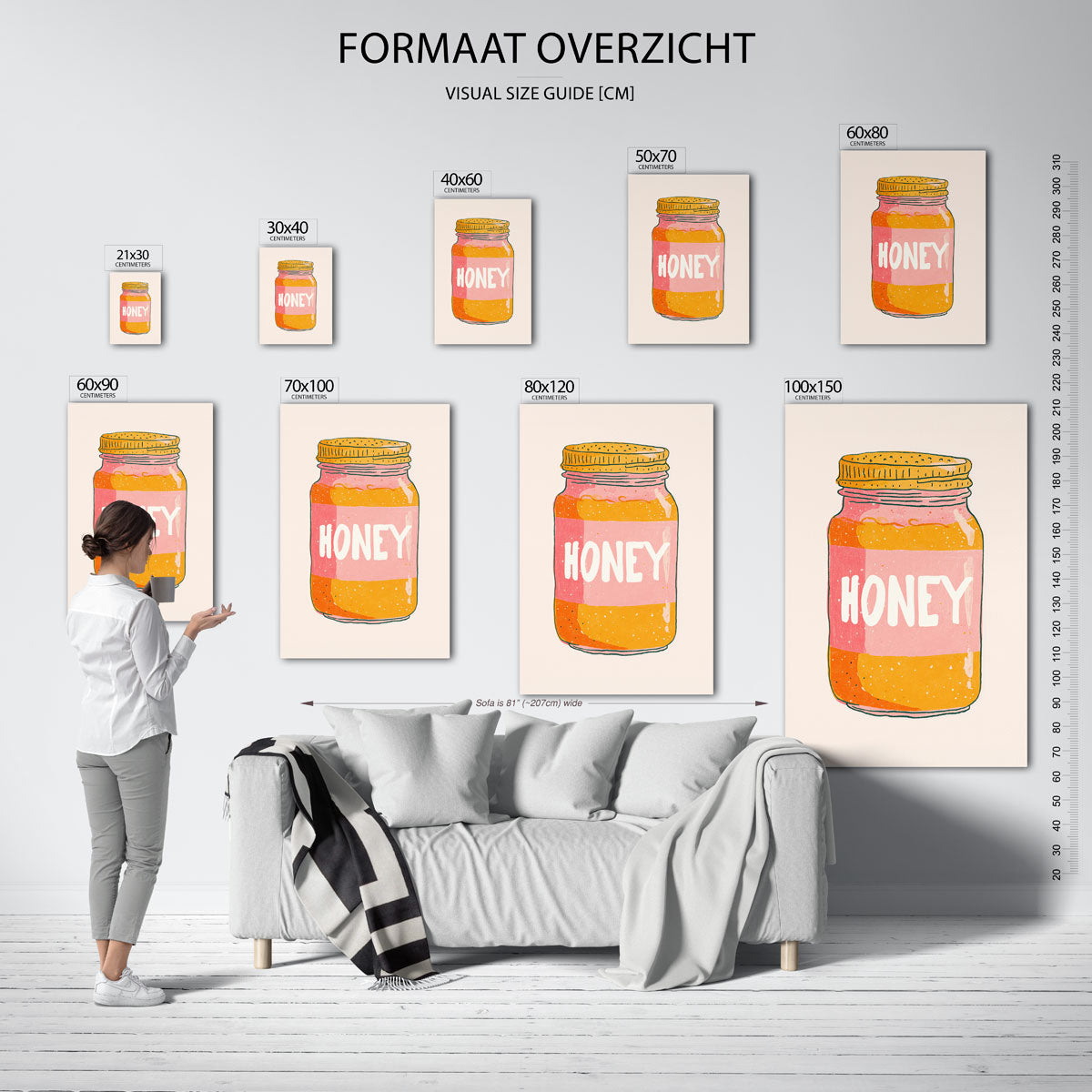 Honingpot illustratie Poster