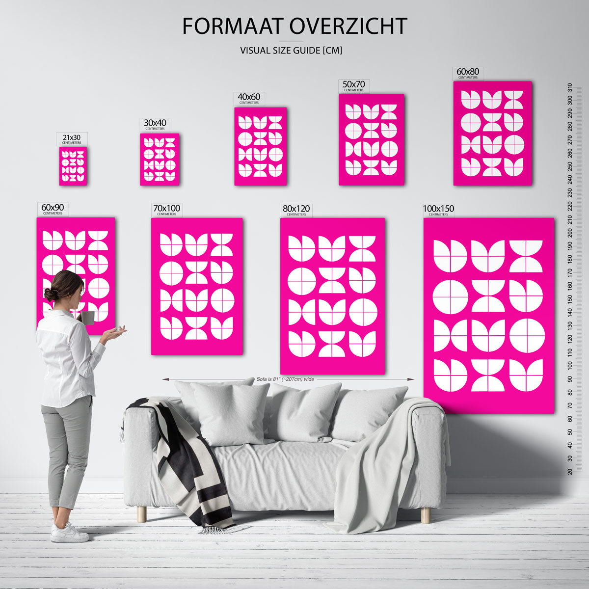 Vormenritme en kleur Poster