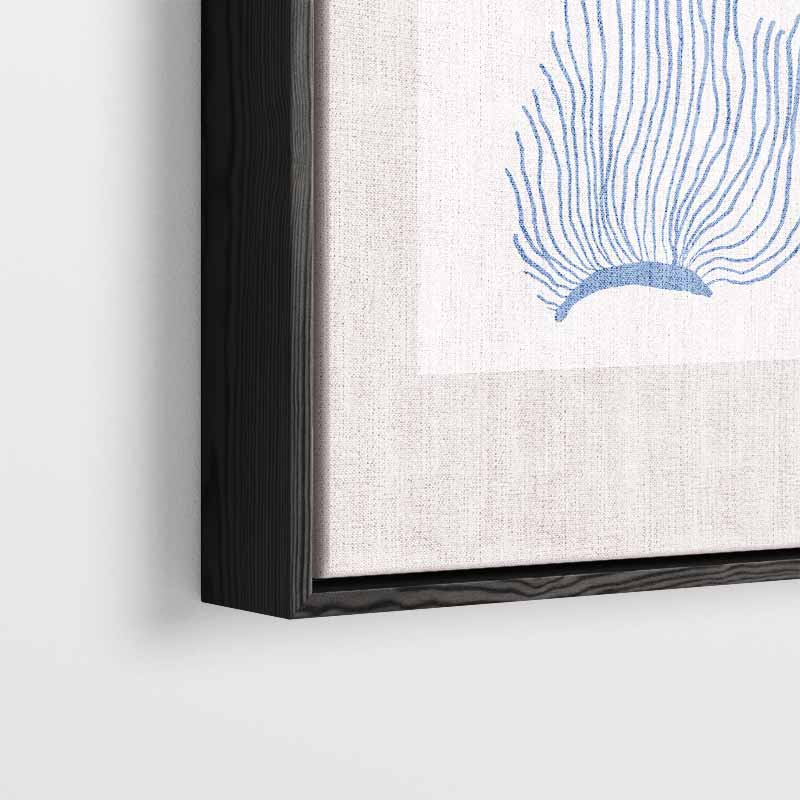 Blauwe Zeeplanten Illustratie Kunstwerk-canvas-dibond-plexiglas-wanddecoratie-WallArtistic
