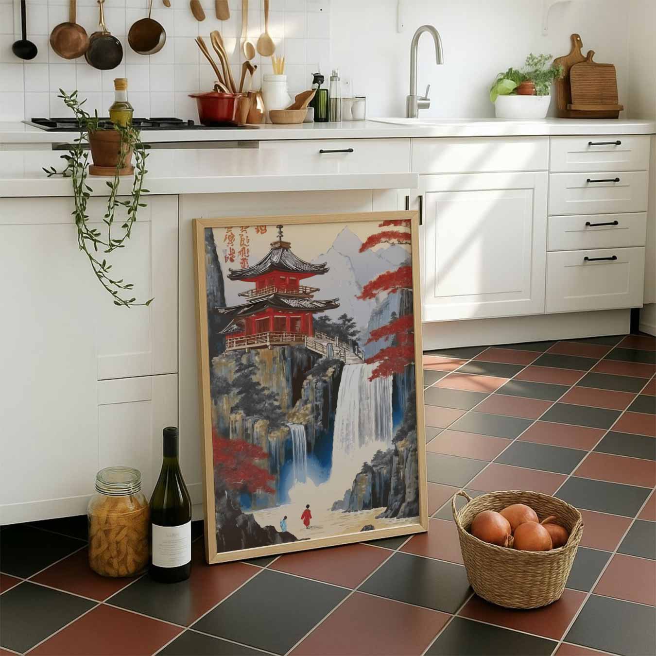 Sereen Japans Tempellandschap Poster-WallArtistic