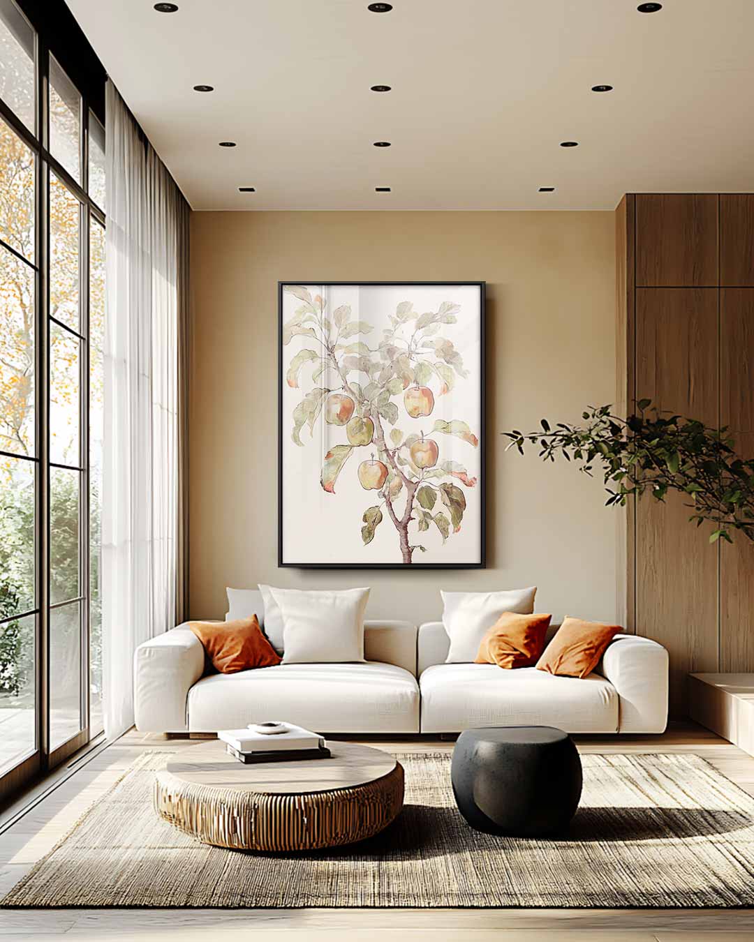 Appelboom Illustratie Kunstwerk-canvas-dibond-plexiglas-wanddecoratie-WallArtistic