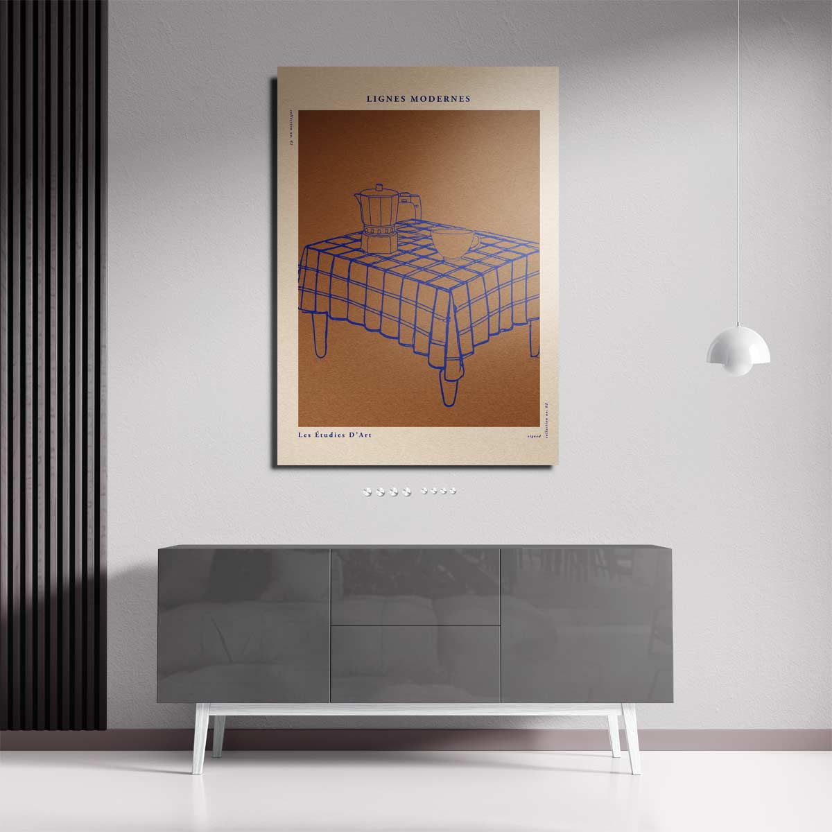 Lijnen en Koffie Kunstwerk-canvas-dibond-plexiglas-wanddecoratie-WallArtistic