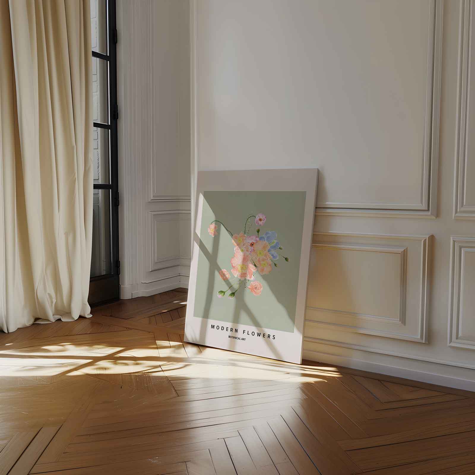 Bloeiende Moderne Botanicals Kunstwerk-canvas-dibond-plexiglas-wanddecoratie-WallArtistic