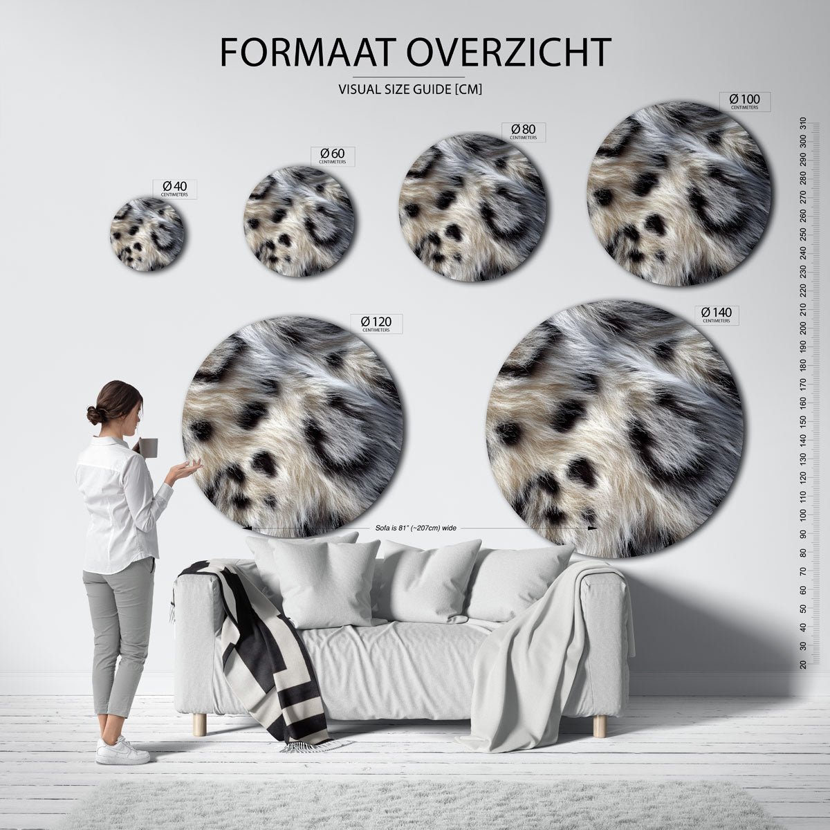 Dierenprint Muurcirkel