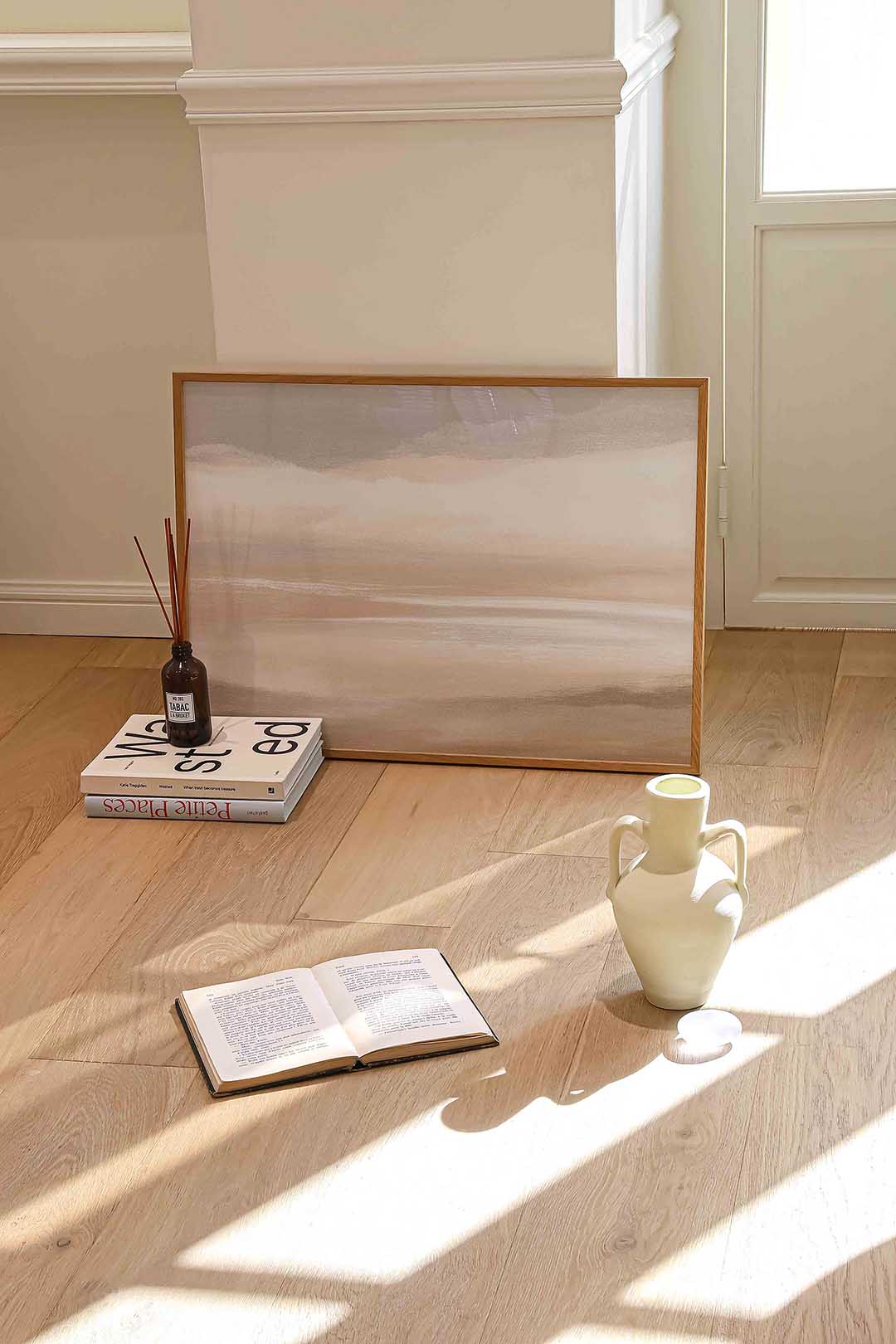 Abstracte beige landschap Poster