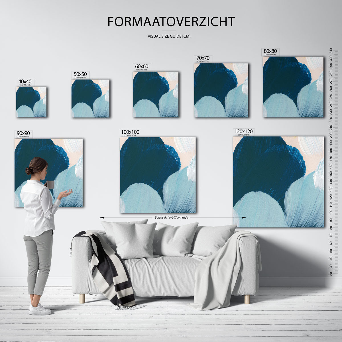 Abstracte penseelstreken Poster