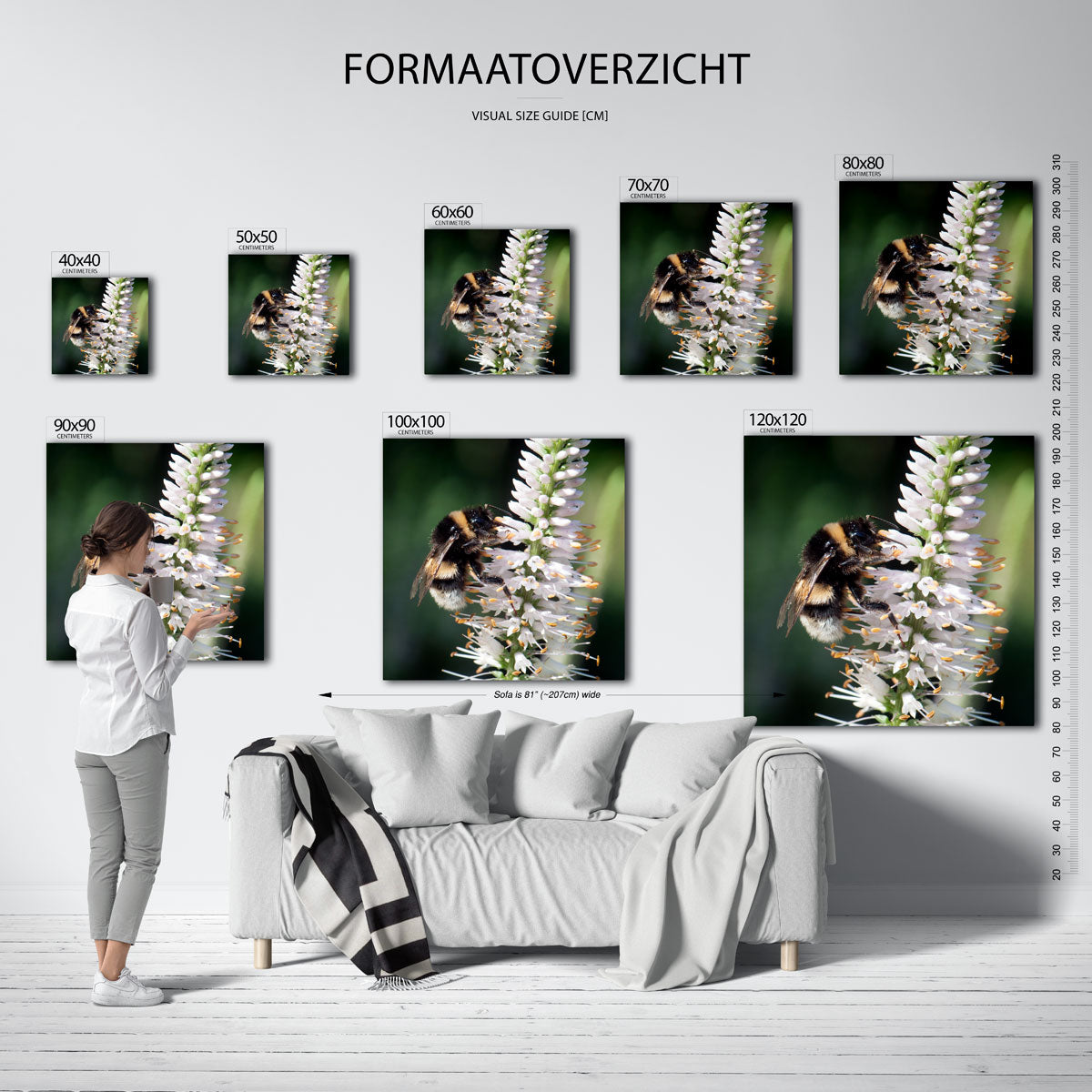 Bij op bloem Kunstwerk