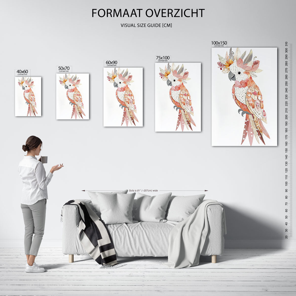 Vrolijke papegaai Kunstwerk