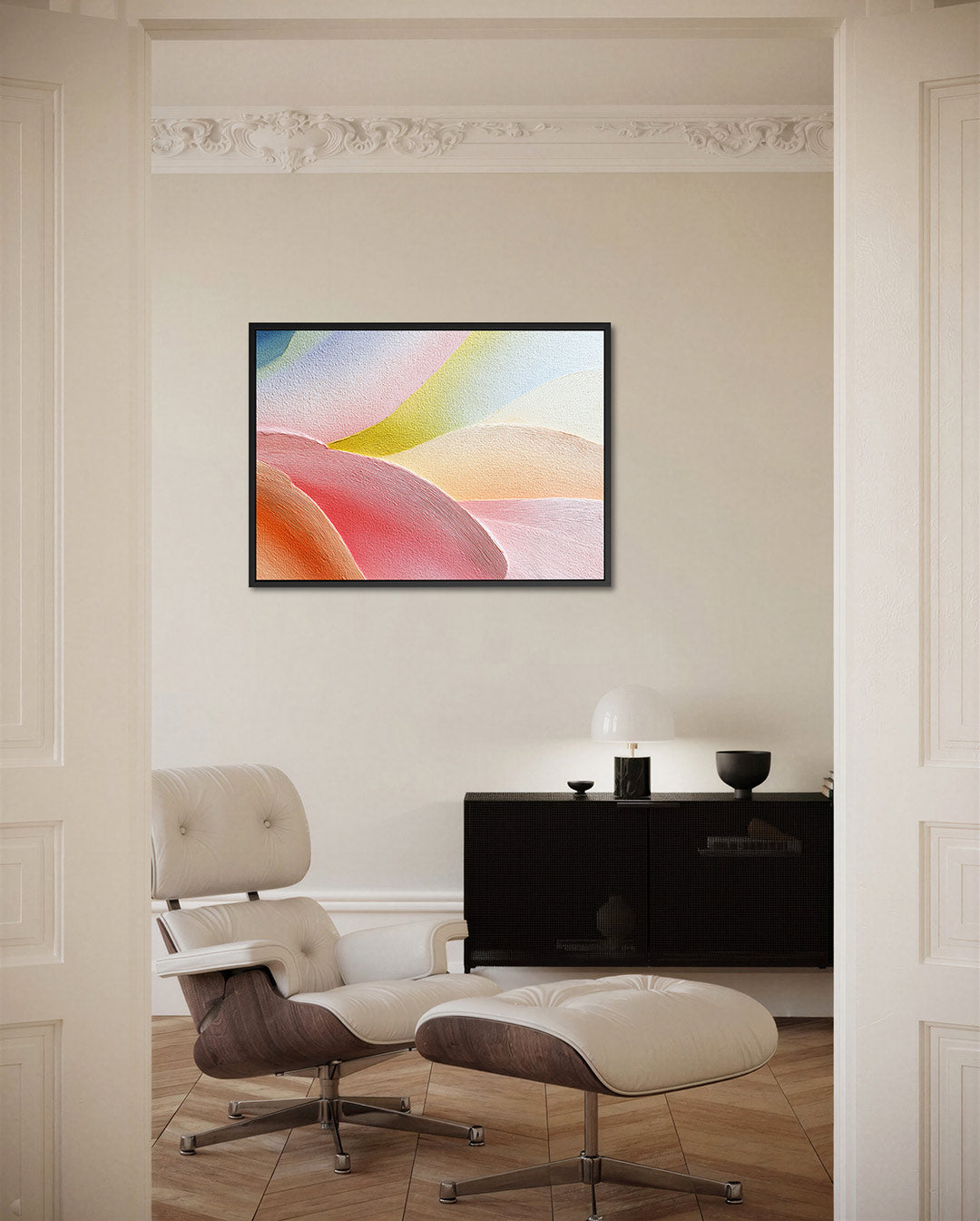Kleurrijke golvende vormen Kunstwerk