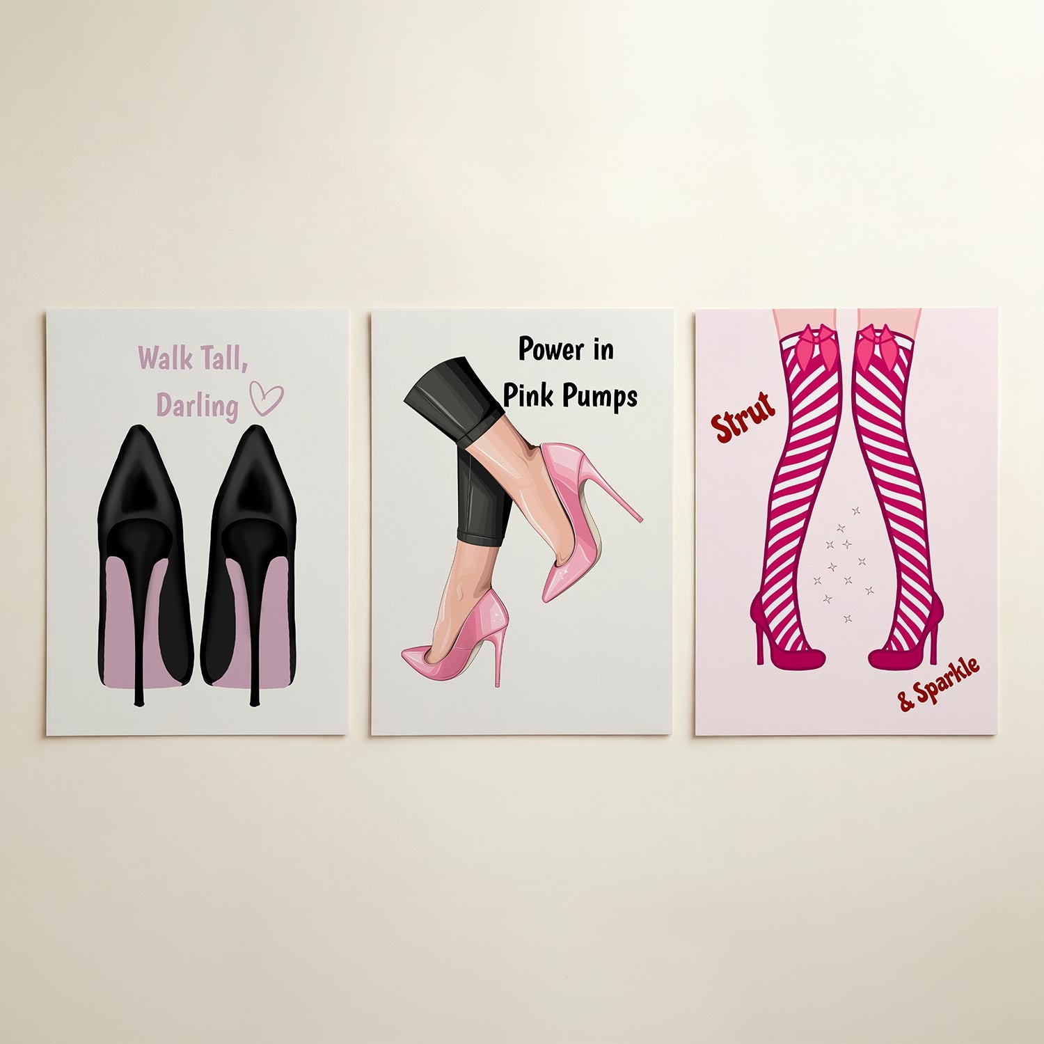 Schoenensilhouet en tekst Posterset