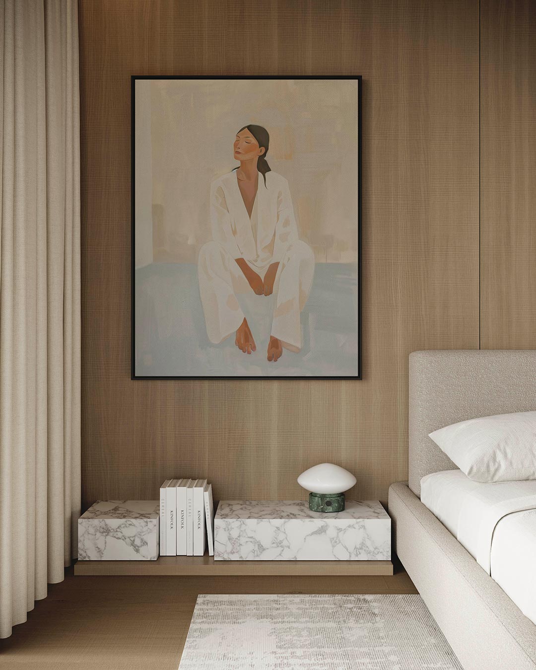 Rustige zittende vrouw Kunstwerk