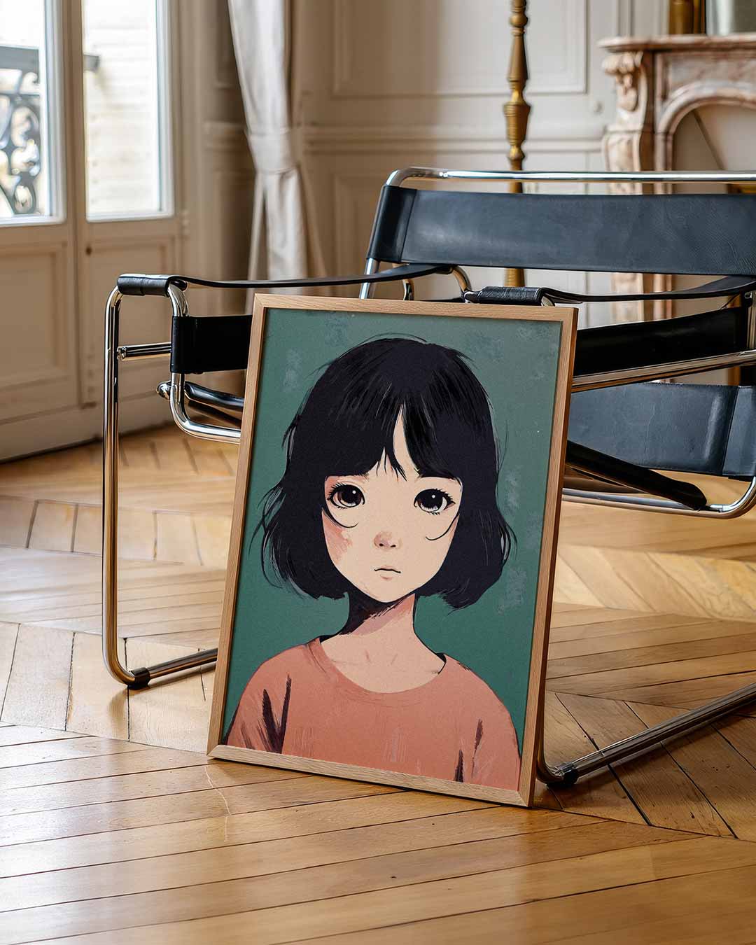 Dromerige Anime Portretposter-WallArtistic