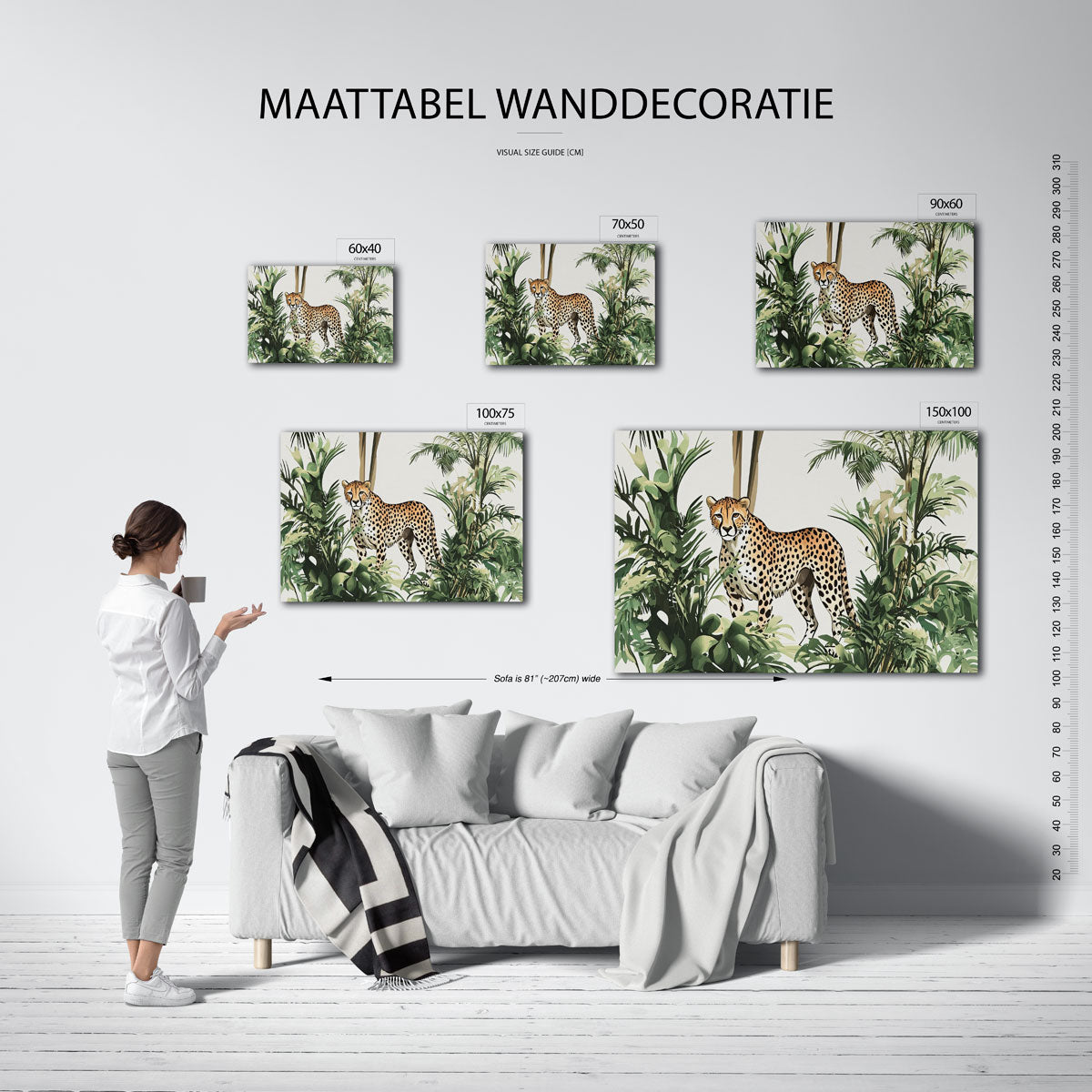 Luipaard in jungle Kunstwerk