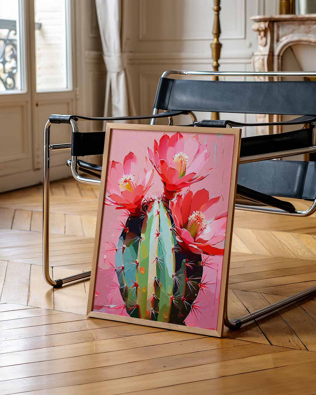 Bloeiende Cactus Kunstposter-WallArtistic