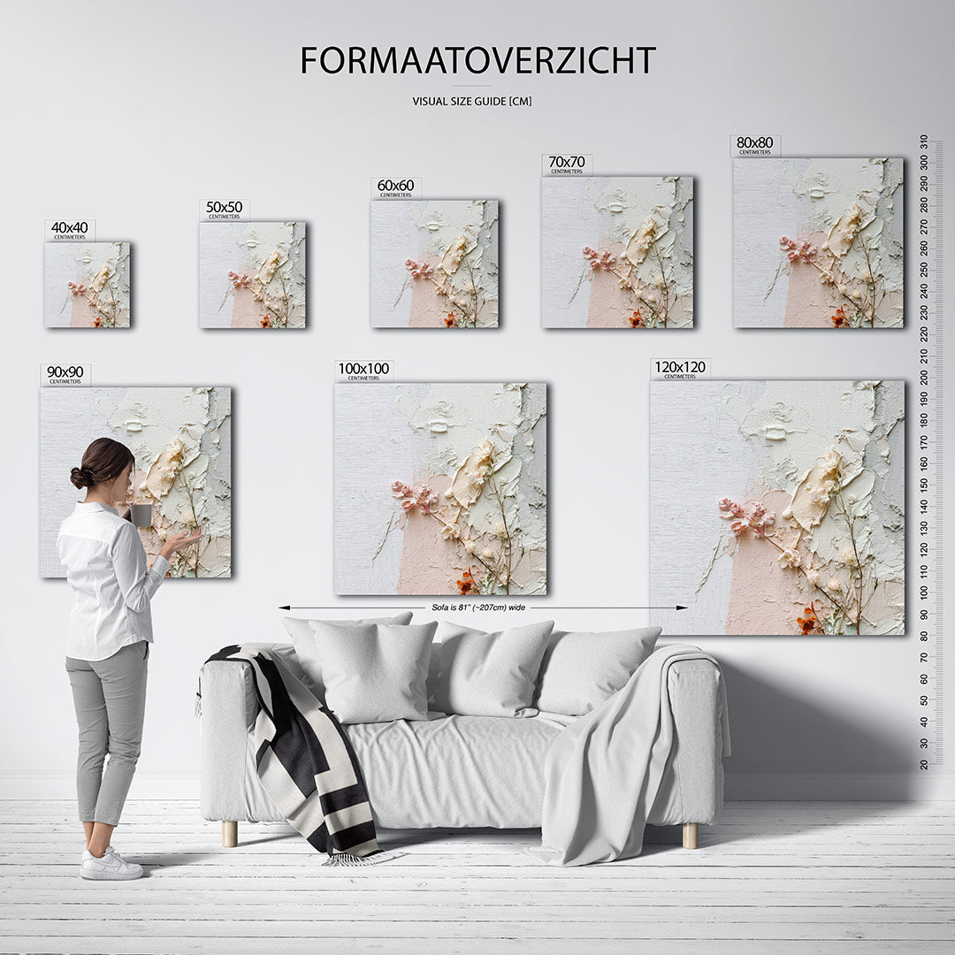 Textuur en bloemen Kunstwerk