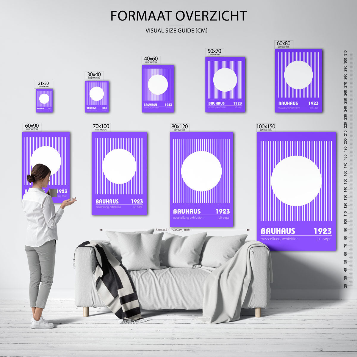 Lijnen en cirkel Poster