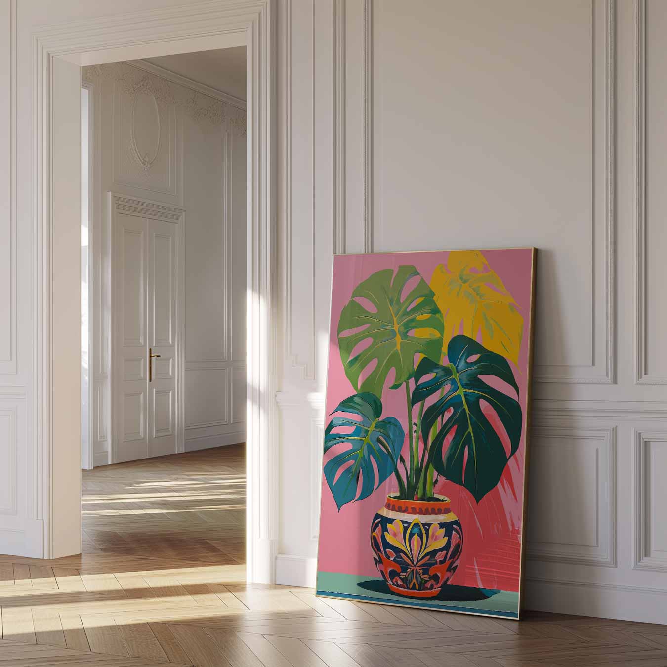 Tropische Bladeren in Vrolijke Kleuren Poster-WallArtistic