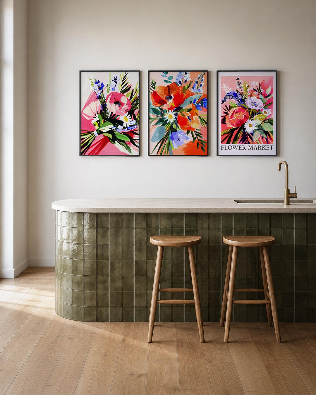 Bloemen en kleuren Posterset