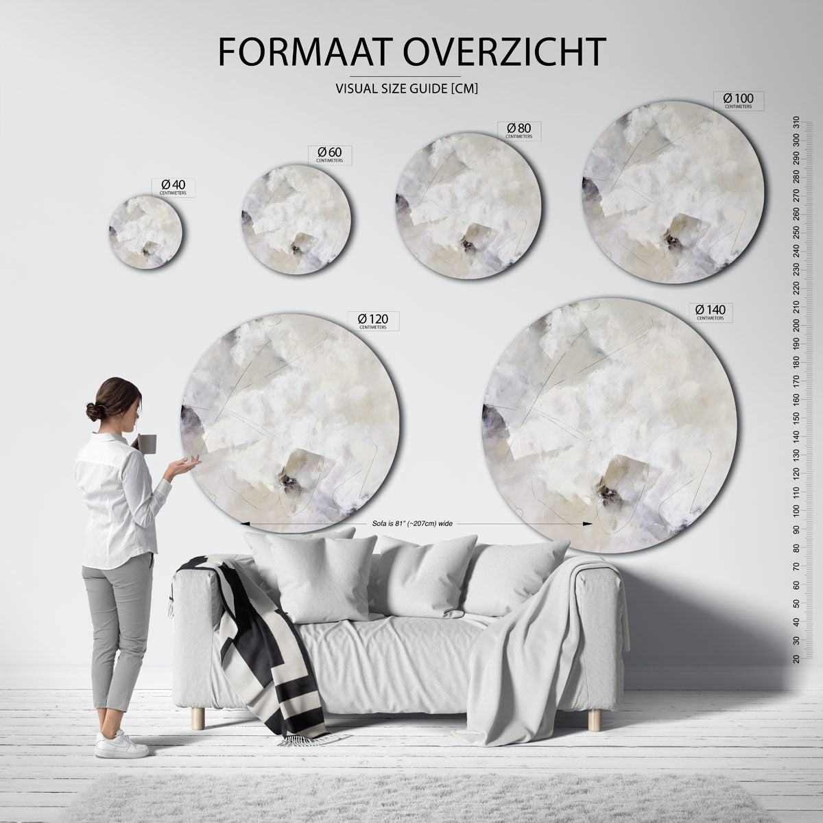 Abstracte lijnen Muurcirkel