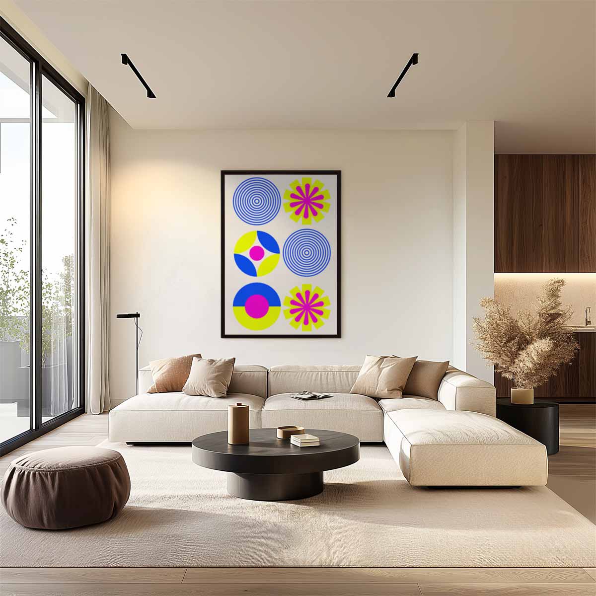 Kleurrijke Cirkelpatronen Kunstwerk-canvas-dibond-plexiglas-wanddecoratie-WallArtistic
