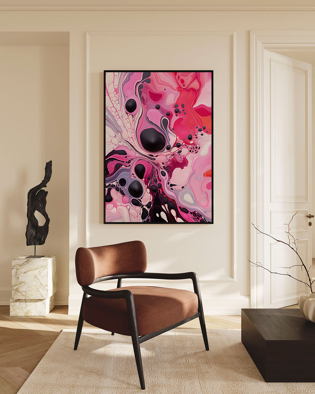 Vloeiende kleurencompositie Kunstwerk