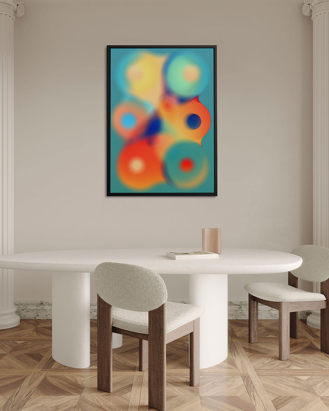 Vloeiende kleurencompositie Kunstwerk