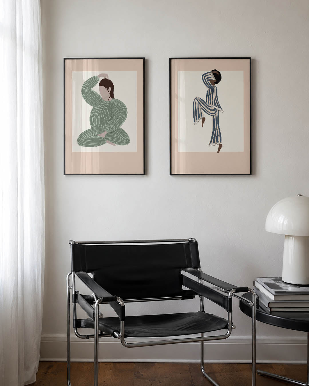 Zachte lijnenfiguur Posterset