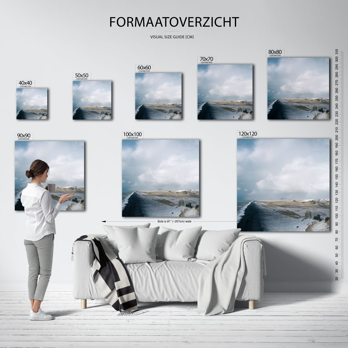Kustlandschap met wolken Poster