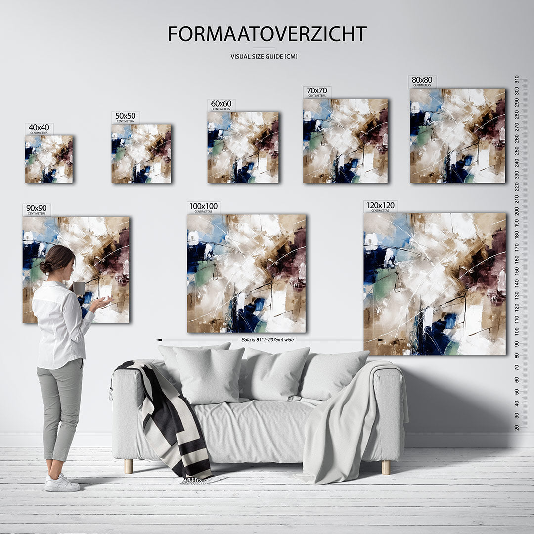 Dynamische kleurencompositie Kunstwerk