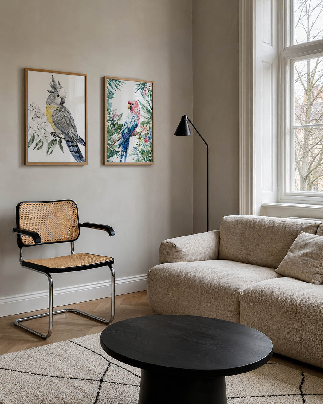 Vogels en bloemen Posterset