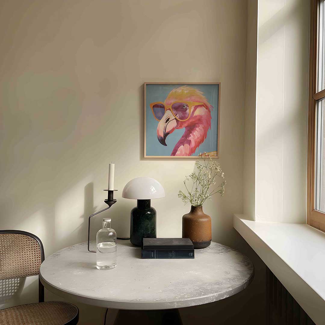 Flamingo met zonnebril Poster