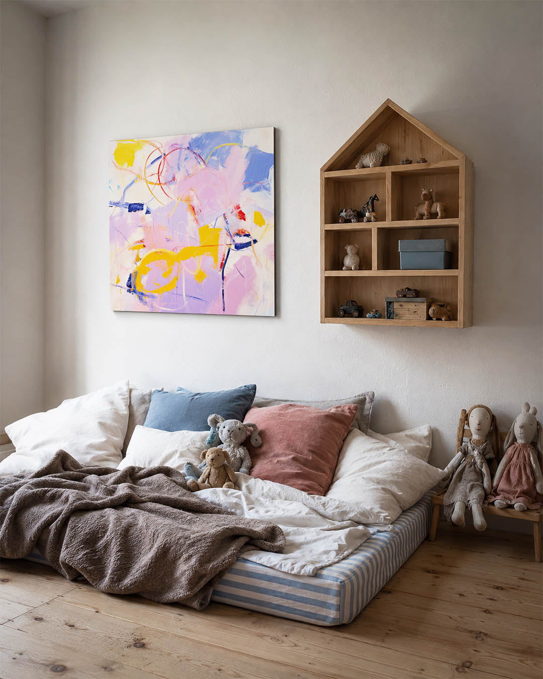 Dynamische kleurenexplosie Kunstwerk