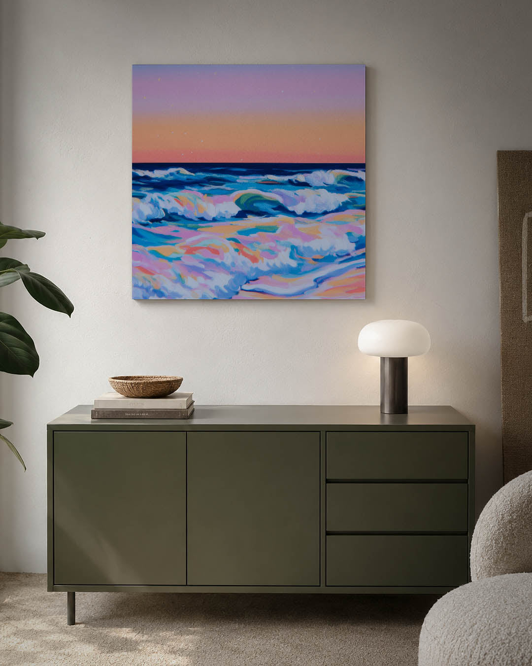 Kleurrijke zee golven Kunstwerk