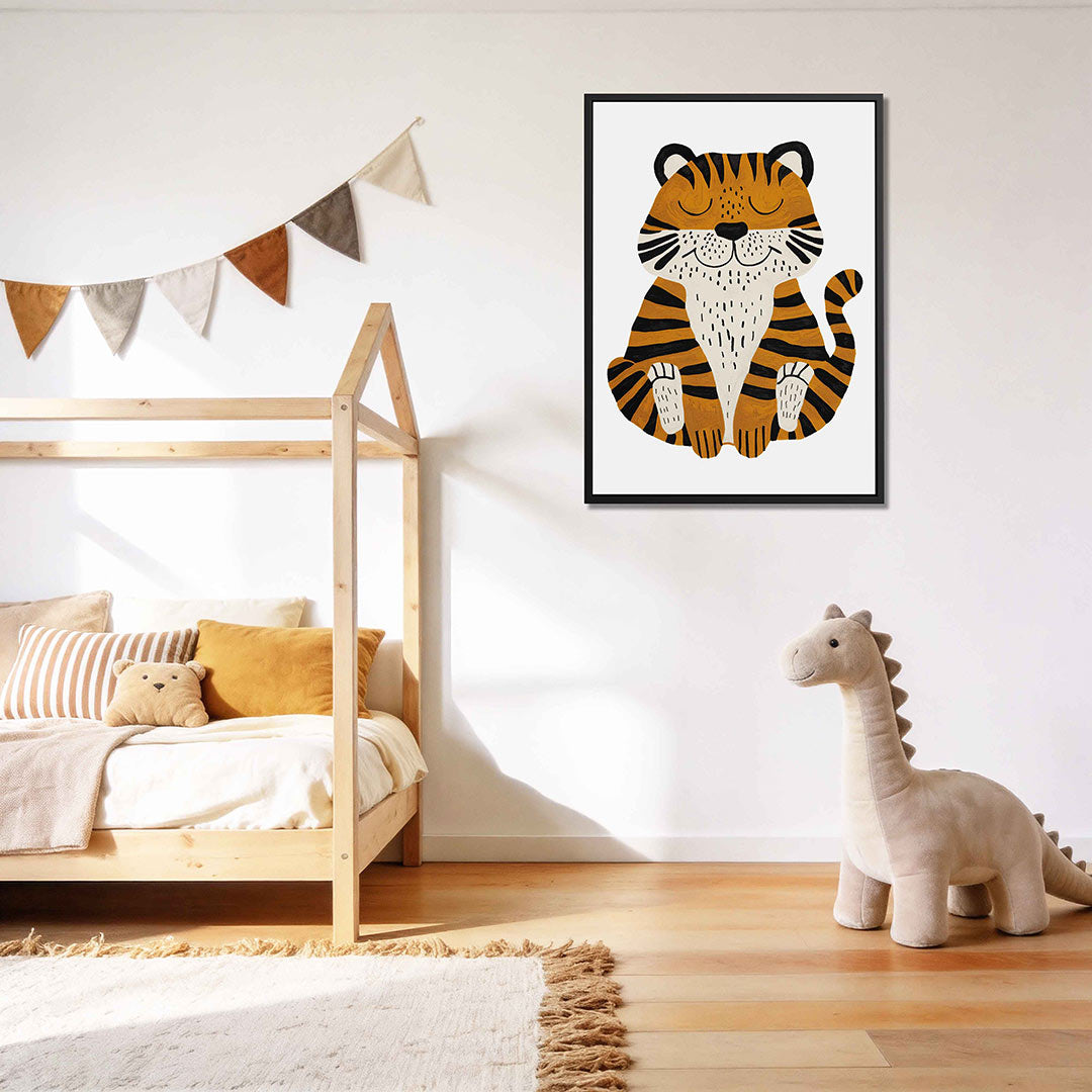 Speelse tijger illustratie Kunstwerk