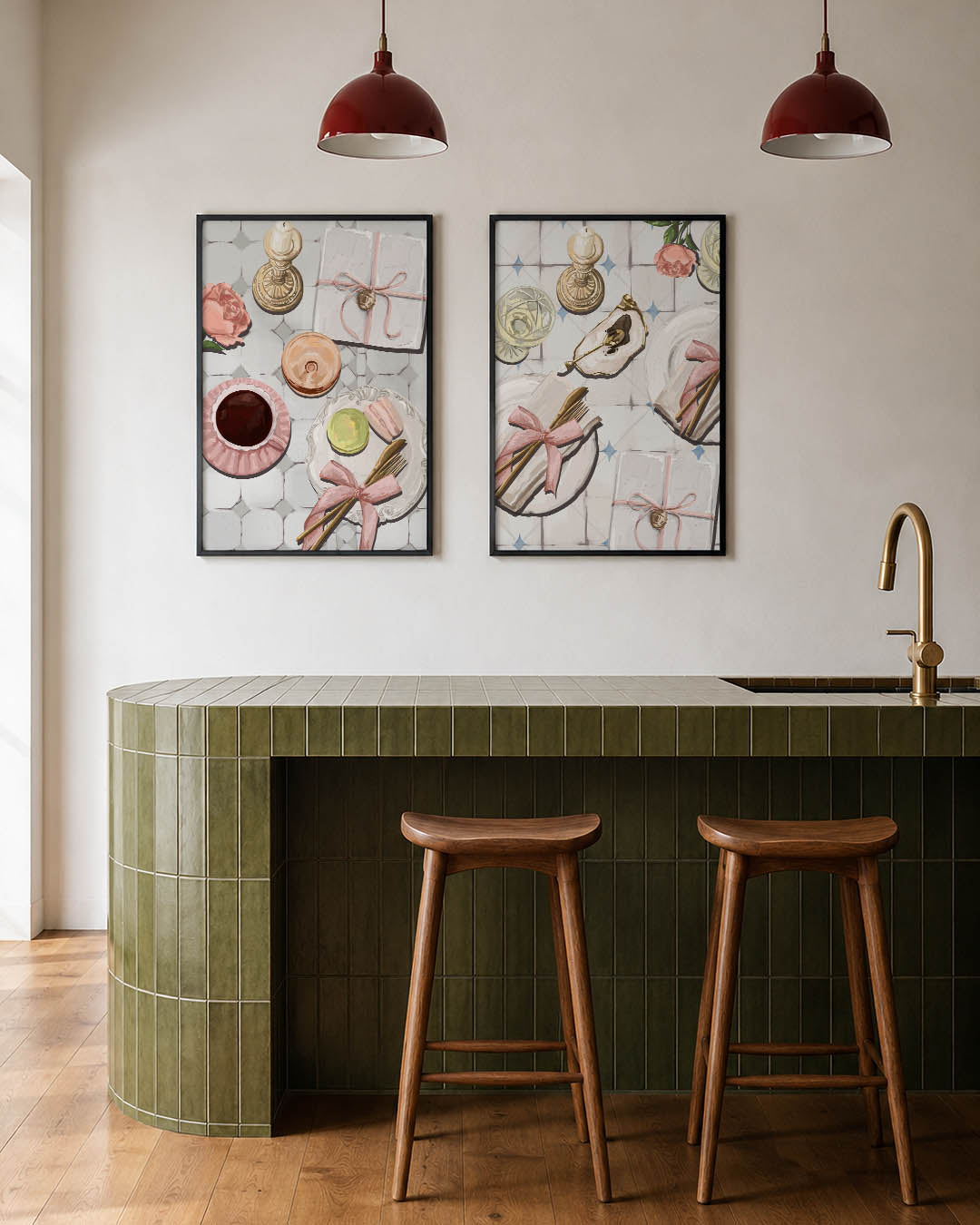 Pastel tafereel Posterset