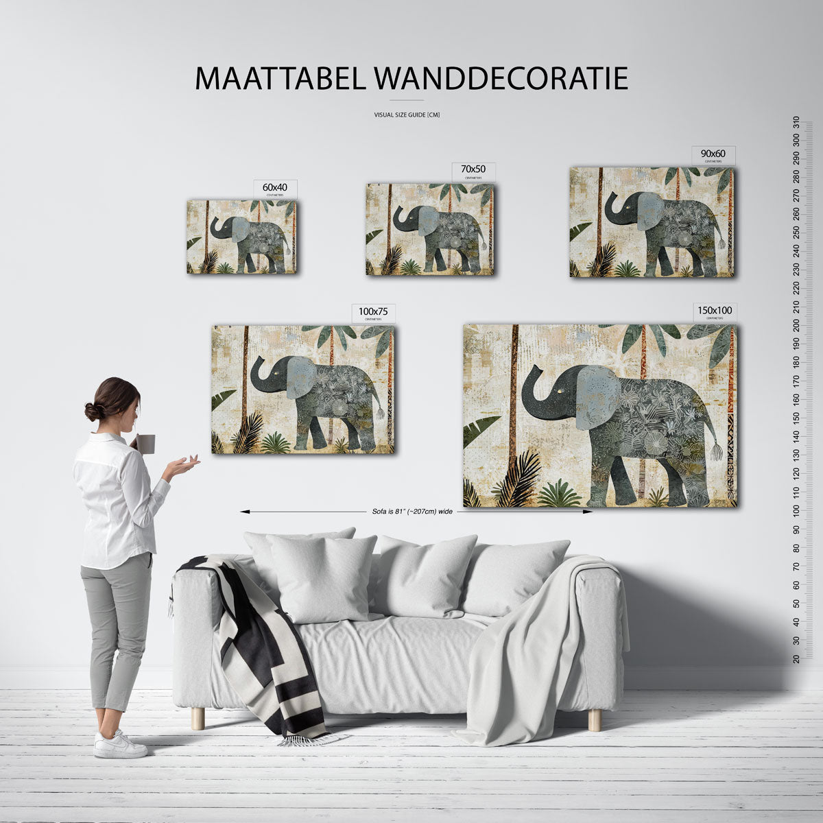 Olifant in jungle Kunstwerk