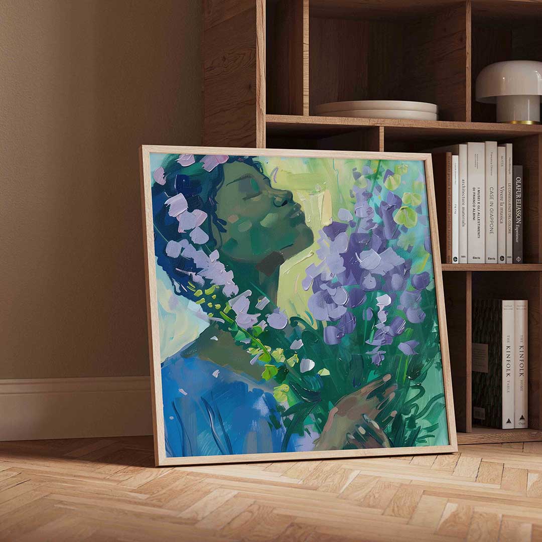 Vrouw met bloemen Poster