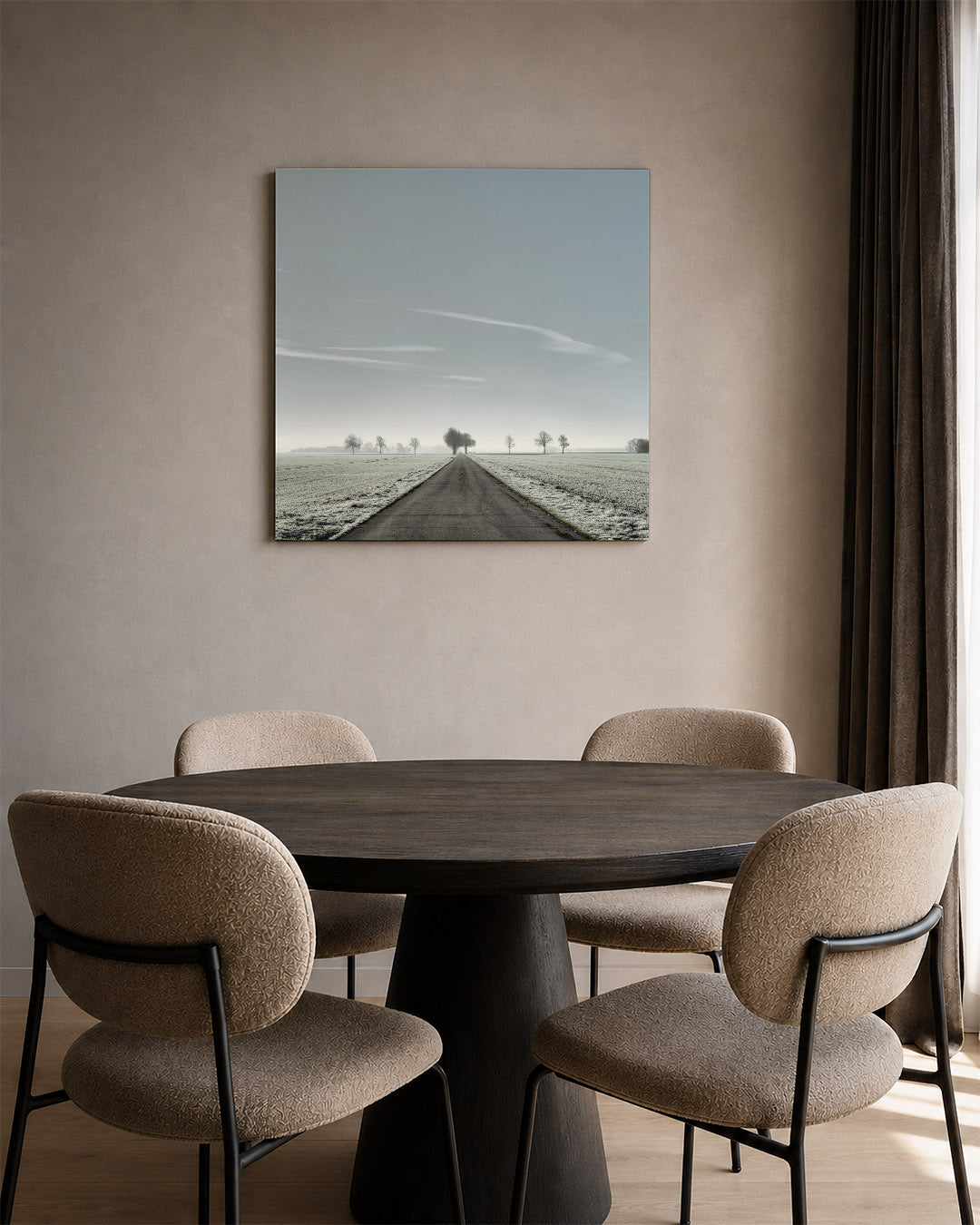 Rustige weglandschap Kunstwerk